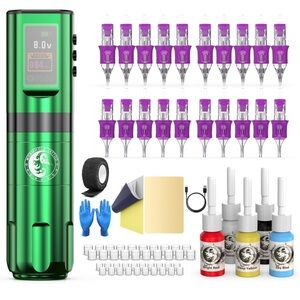 Wireless Tattoo Gun machine Kit NEW